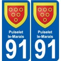91 Puiselet-le-Marais wappen aufkleber typenschild aufkleber stadt