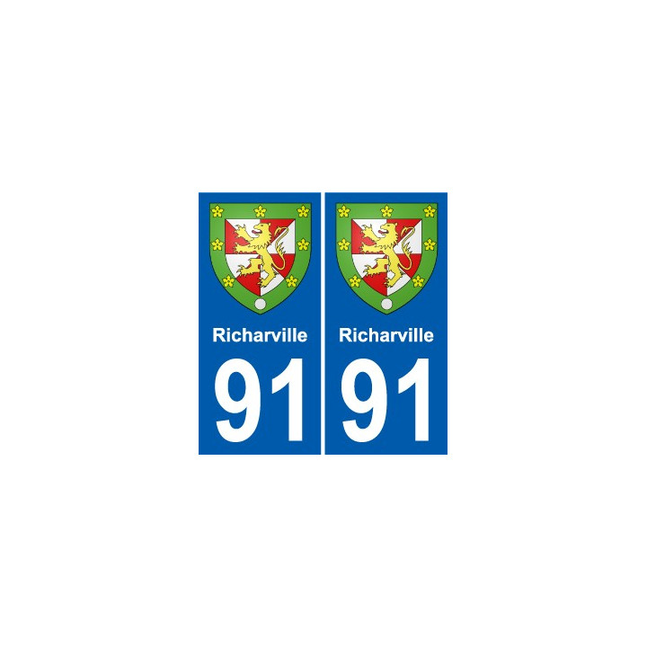 91 Richarville coat of arms sticker plate stickers city