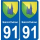 91 Saint-Chéron coat of arms sticker plate stickers city
