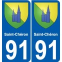 91 Saint-Chéron coat of arms sticker plate stickers city