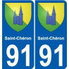 91 Saint-Chéron coat of arms sticker plate stickers city