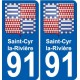 91 Saint-Cyr-la-Rivière stemma adesivo piastra adesivi città