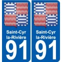 91 Saint-Cyr-la-Rivière blason autocollant plaque stickers ville