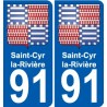 91 Saint-Cyr-la-Rivière coat of arms sticker plate stickers city