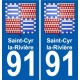 91 Saint-Cyr-la-Rivière coat of arms sticker plate stickers city