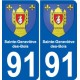 91 Sainte-Geneviève-des-Bois blason autocollant plaque stickers ville