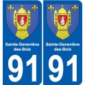 91 Sainte-Geneviève-des-Bois blason autocollant plaque stickers ville