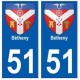 51 Bétheny blason autocollant plaque stickers ville