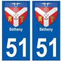 51 Bétheny blason autocollant plaque stickers ville