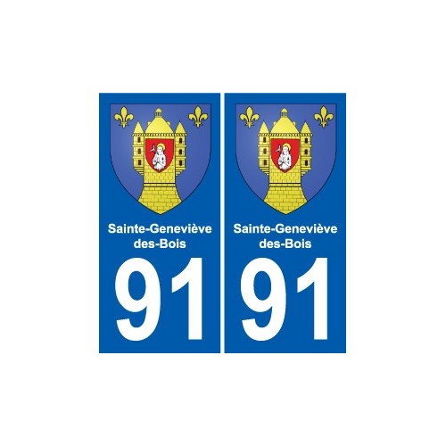 91 Sainte-Geneviève-des-Bois coat of arms sticker plate stickers city