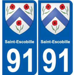 91 Saint-Escobille blason autocollant plaque stickers ville