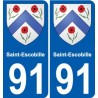 91 Saint-Escobille blason autocollant plaque stickers ville