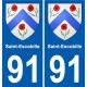 91 Saint-Escobille stemma adesivo piastra adesivi città