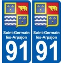 91 Saint-Germain-lès-Arpajon blason autocollant plaque stickers ville