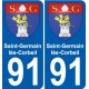 91 Saint-Germain-lès-Corbeil blason autocollant plaque stickers ville