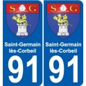 91 Saint-Germain-lès-Corbeil coat of arms sticker plate stickers city