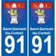 91 Saint-Germain-lès-Corbeil escudo de armas de la etiqueta engomada de la placa de pegatinas de la ciudad
