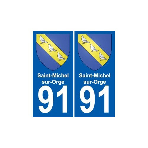 91 Saint-Michel-sur-Orge blason autocollant plaque stickers ville