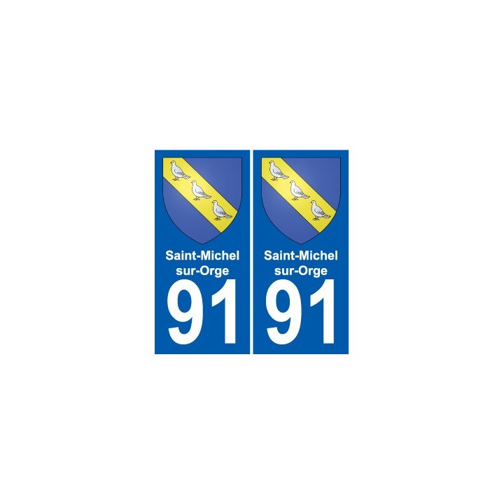 91 Saint-Michel-sur-Orge coat of arms sticker plate stickers city