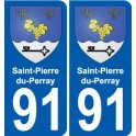91 Saint-Pierre-du-Perray coat of arms sticker plate stickers city