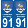 91 Saint-Pierre-du-Perray stemma adesivo piastra adesivi città
