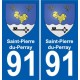 91 Saint-Pierre-du-Perray coat of arms sticker plate stickers city