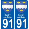 91 Saintry-sur-Seine coat of arms sticker plate stickers city