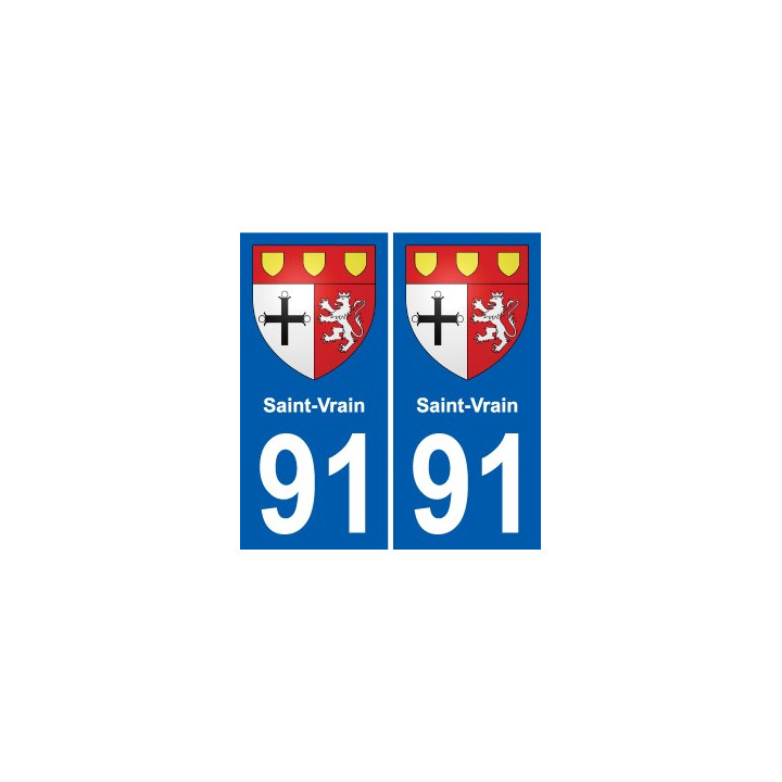 91 Saint-Vrain blason autocollant plaque stickers ville