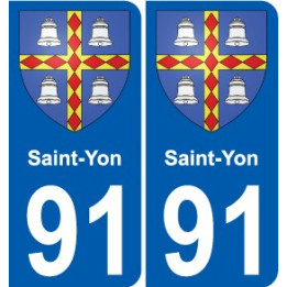 91 Saint-Yon blason autocollant plaque stickers ville