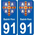 91 Saint-Yon coat of arms sticker plate stickers city
