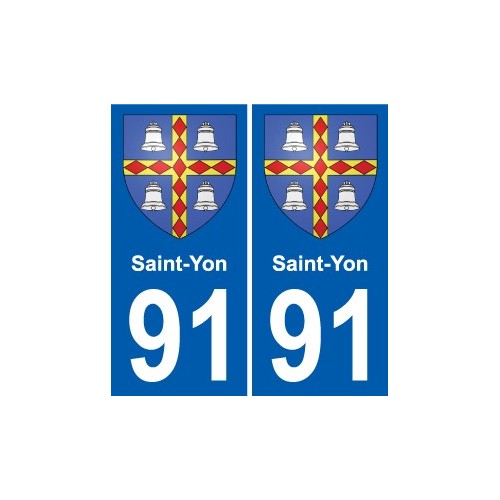 91 Saint-Yon blason autocollant plaque stickers ville