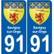 91 Savigny-sur-Orge blason autocollant plaque stickers ville