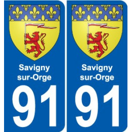 91 Savigny-sur-Orge coat of arms sticker plate stickers city