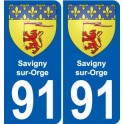 91 Savigny-sur-Orge coat of arms sticker plate stickers city