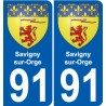 91 Savigny-sur-Orge coat of arms sticker plate stickers city