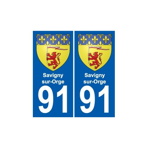 91 Savigny-sur-Orge coat of arms sticker plate stickers city