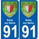 91 Soisy-sur-Seine coat of arms sticker plate stickers city