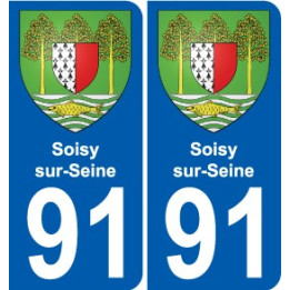 91 Soisy-sur-Seine coat of arms sticker plate stickers city