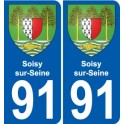 91 Soisy-sur-Seine coat of arms sticker plate stickers city