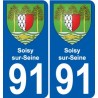 91 Soisy-sur-Seine blason autocollant plaque stickers ville