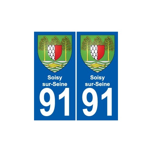 91 Soisy-sur-Seine coat of arms sticker plate stickers city