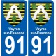 91 Vayres-sur-Essonne blason autocollant plaque stickers ville