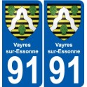 91 Vayres-sur-Essonne coat of arms sticker plate stickers city