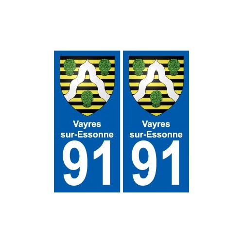 91 Vayres-sur-Essonne coat of arms sticker plate stickers city