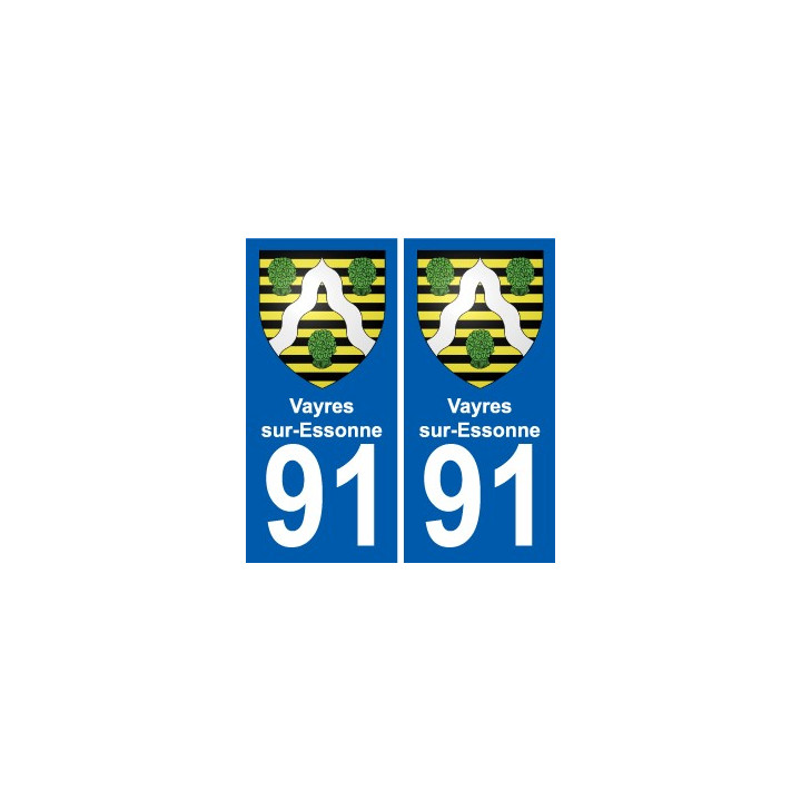 91 Vayres-sur-Essonne blason autocollant plaque stickers ville