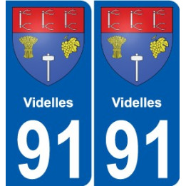 91 Videlles coat of arms sticker plate stickers city