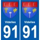 91 Videlles stemma adesivo piastra adesivi città