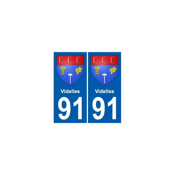 91 Videlles blason autocollant plaque stickers ville
