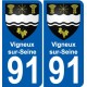 91 Vigneux-sur-Seine blason autocollant plaque stickers ville