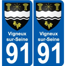 91 Vigneux-sur-Seine coat of arms sticker plate stickers city